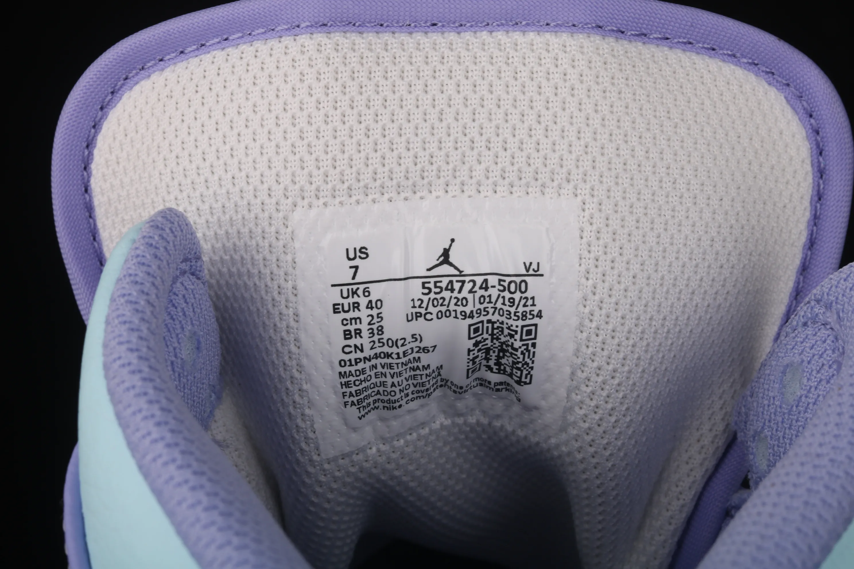 All categories Air Jordan Jordan series basketball shoes Air Jordan 1 Mid G version pure original Air Jordan 1 Mid SE AJ1 Joe 1 Violet 554724-500
